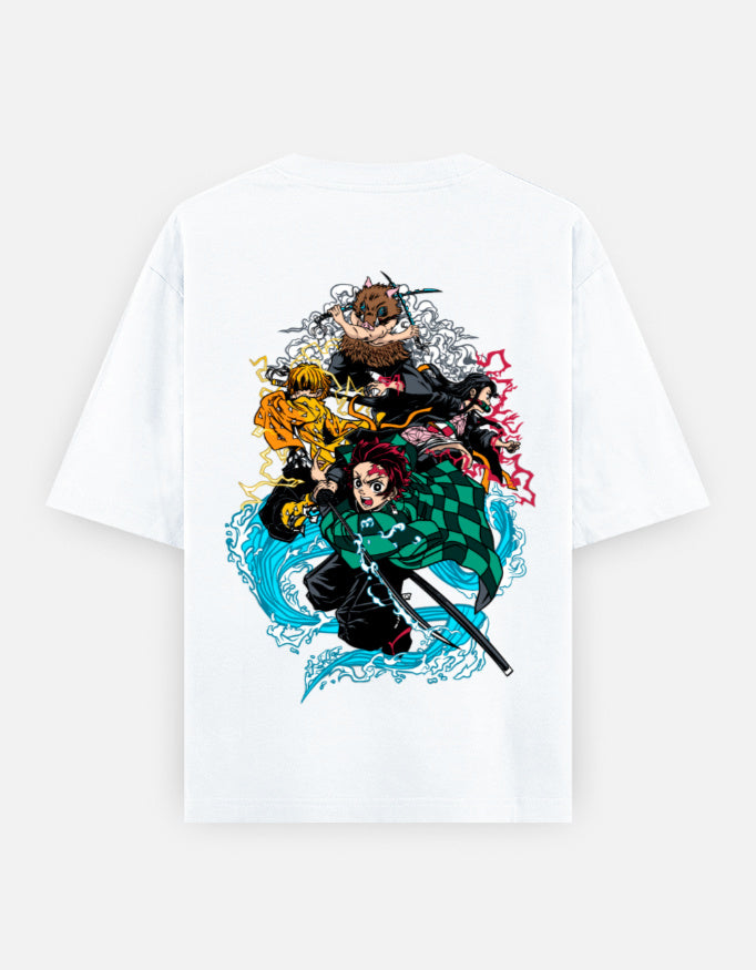Demon Slayer Team Oversized T-Shirt – Unisex Heavyweight Anime Streetwear - amhype