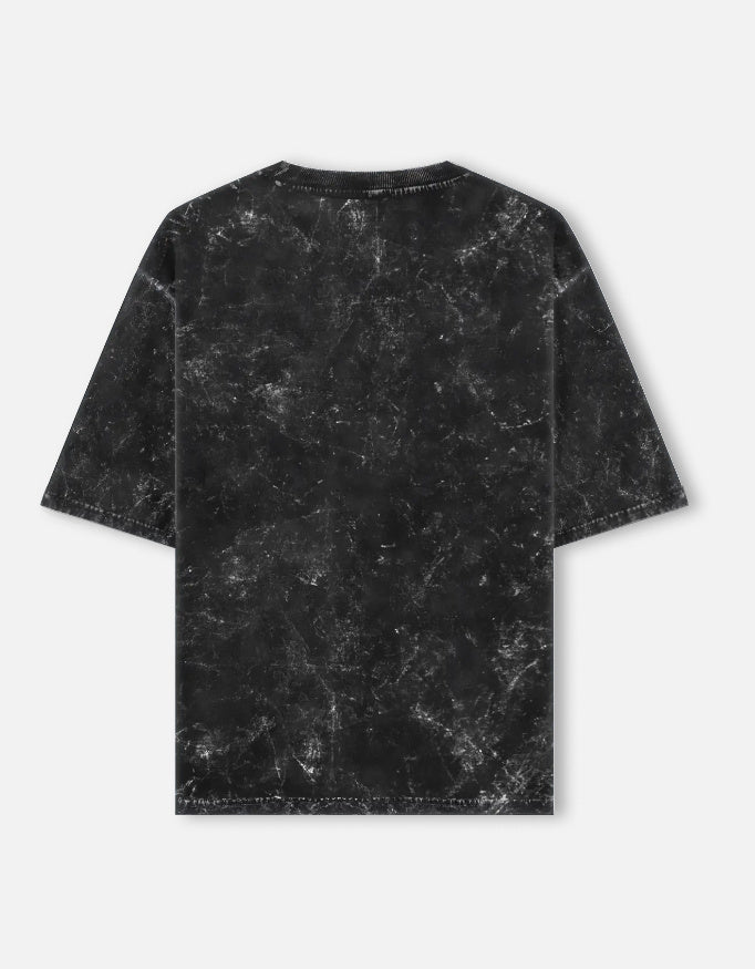 Chainsaw Man Acid-Wash Tee — Denji & Makima Front Print (Unisex Oversized) - amhype