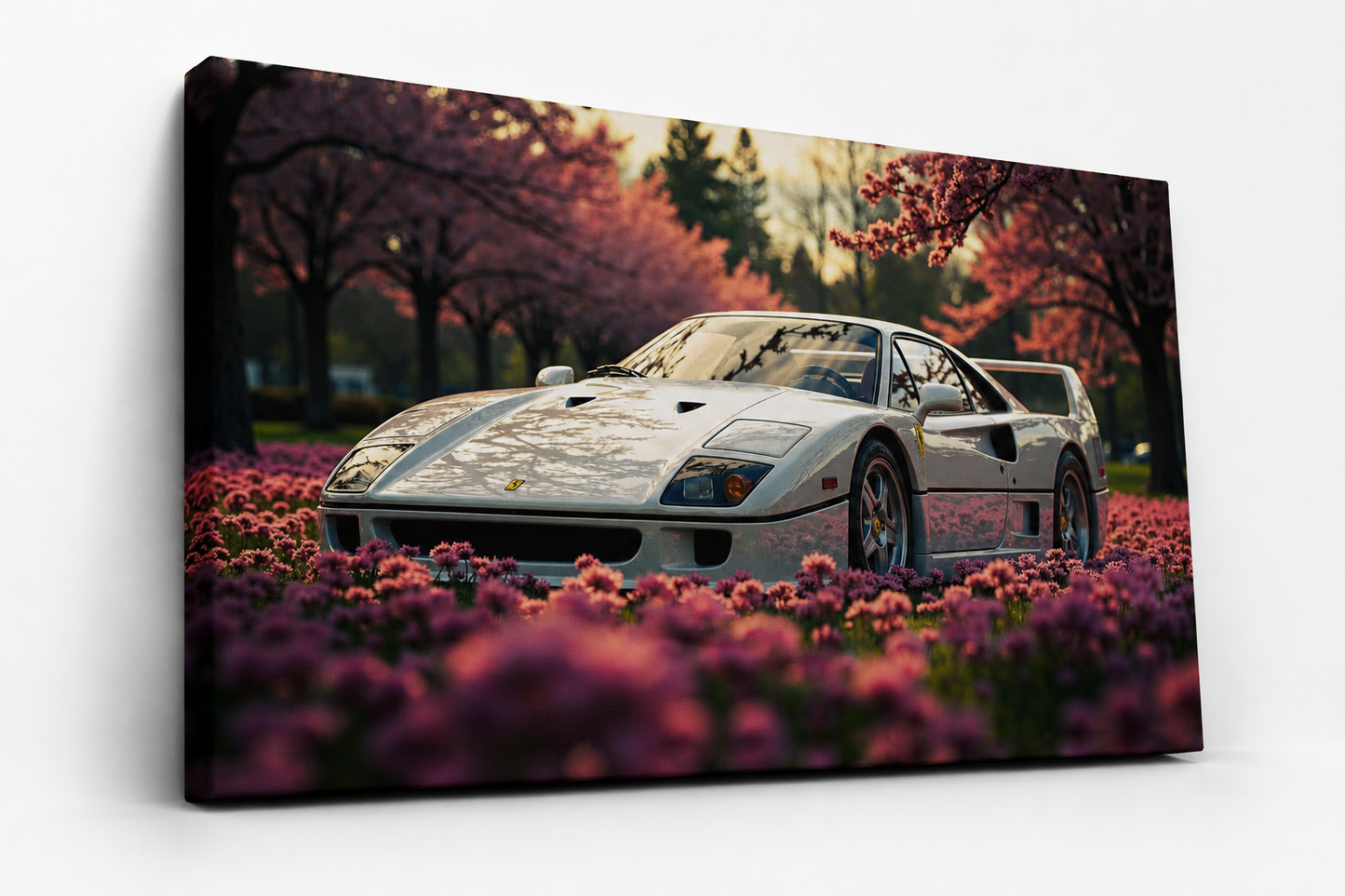 Ferrari F40 Cherry Blossom Canvas Wall Art | amhype
