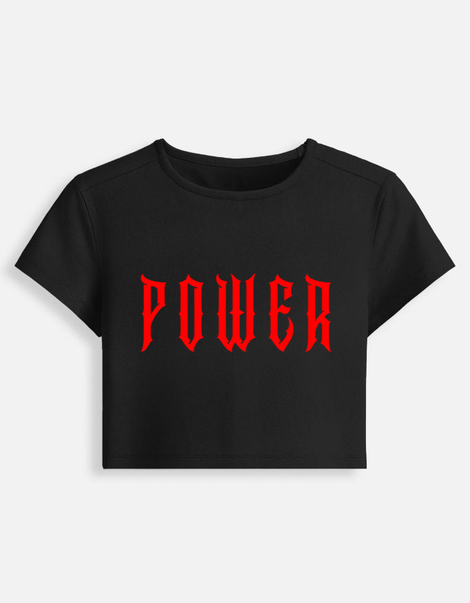 Chainsaw Man Power Baby Tee — Women’s Cropped Graphic Top (Cotton Stretch) - amhype