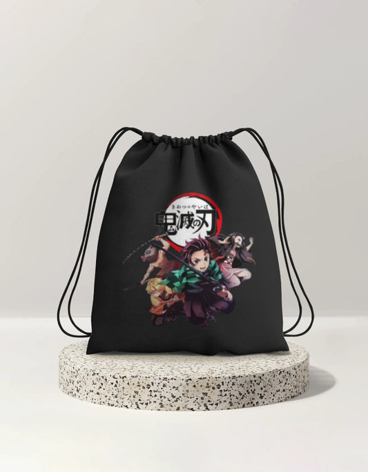 Demon Slayer Team Drawstring Bag – Durable Anime Gym & Everyday Backpack - amhype