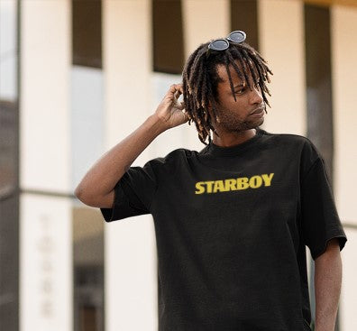 Star Boy Oversized Drop Shoulder T-Shirt – Inspired by The Weeknd (Unisex Premium Edition) - amhype