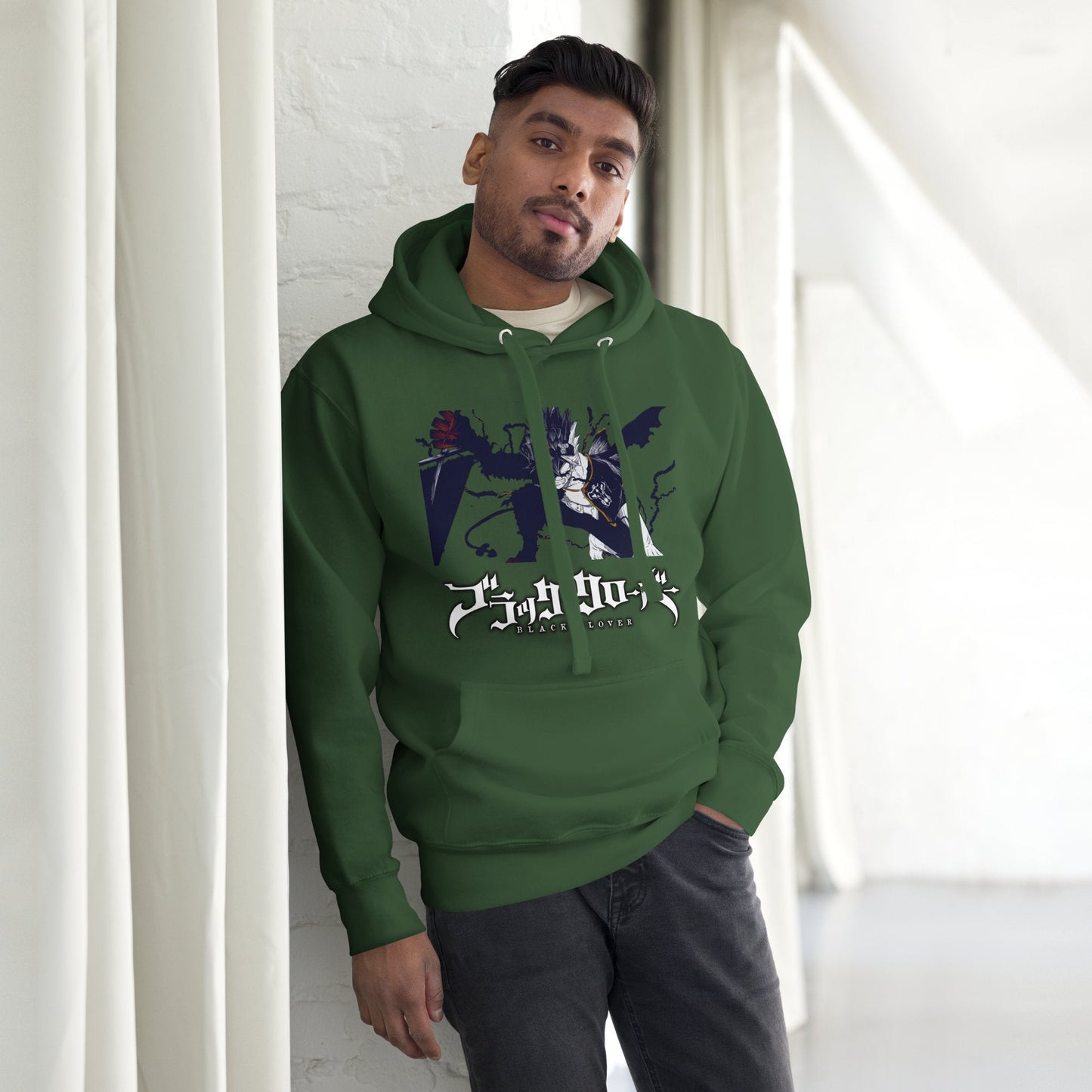 AMHYPE UNISEX ASTA BALCK CLOVER HOODIE - amhype