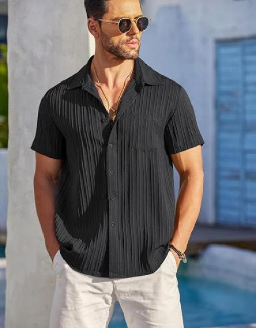 Black Popcorn Half Sleeves Shirt for Men (SIZE-M,L,XL) - amhype
