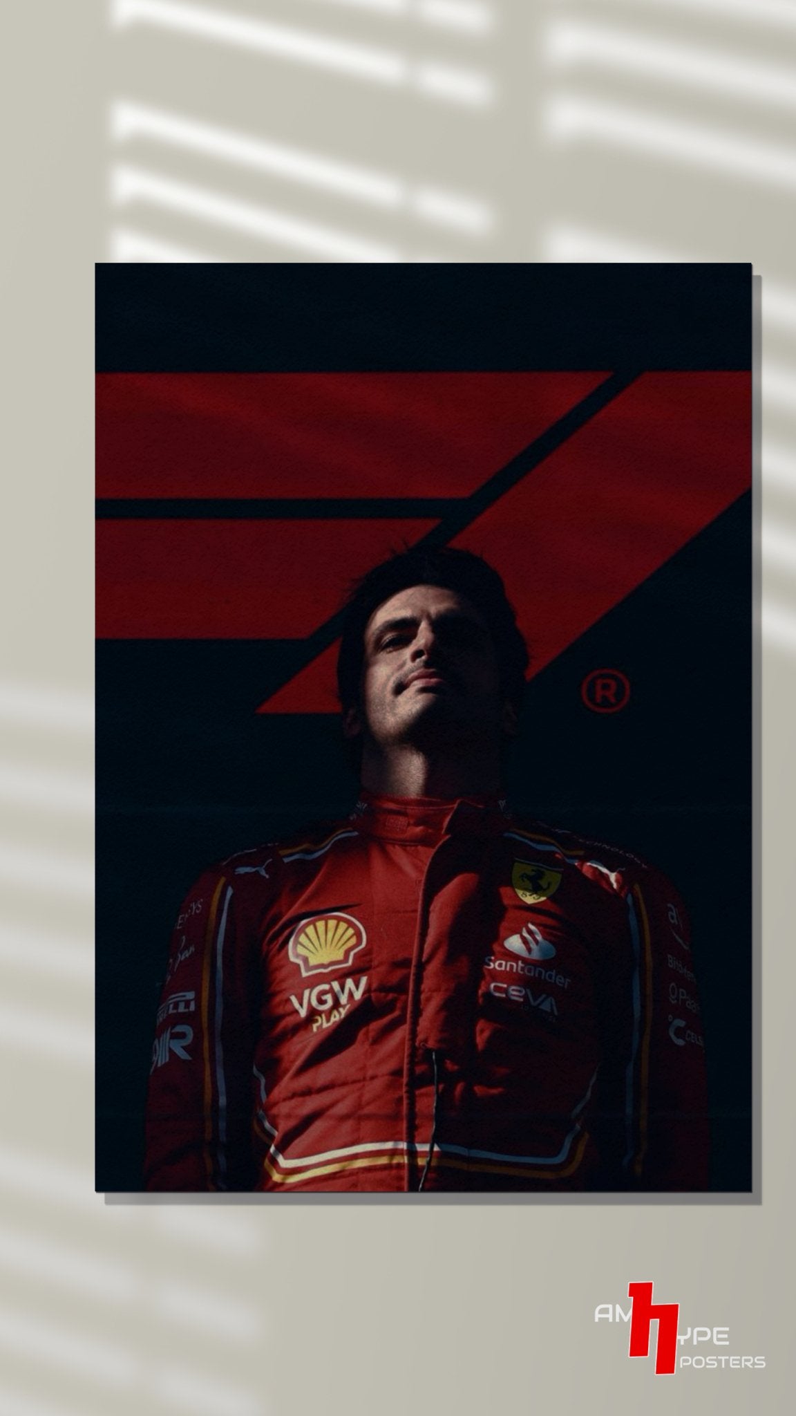 Carlos sainz | Smooth Operator | F1 | Ferrari | Wall Posters | A3 | A4 | Metal - amhype