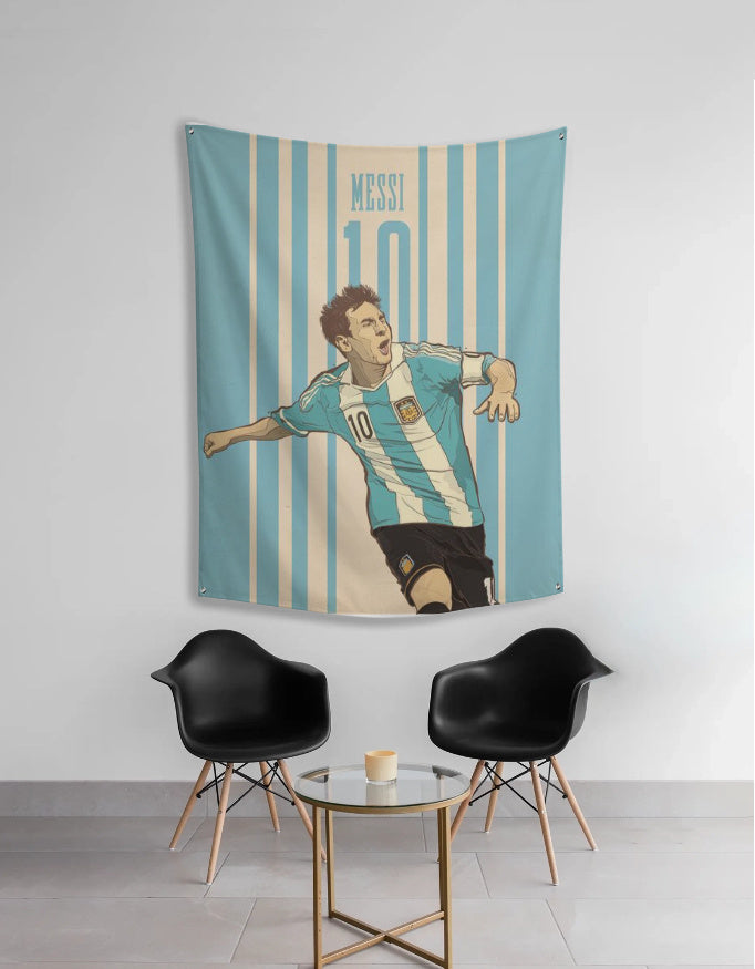 Messi Tapestry – Football Wall Hanging & Aesthetic Soccer Decor - amhype