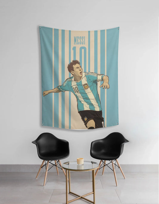 Messi Tapestry – Football Wall Hanging & Aesthetic Soccer Decor - amhype