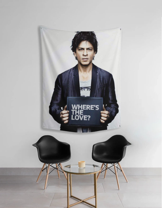 Shah Rukh Khan “Where Is Love” Tapestry – Aesthetic Bollywood Wall Art by AmHype - amhype