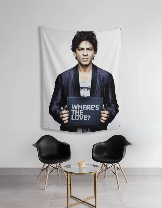 Shah Rukh Khan “Where Is Love” Tapestry – Aesthetic Bollywood Wall Art by AmHype - amhype