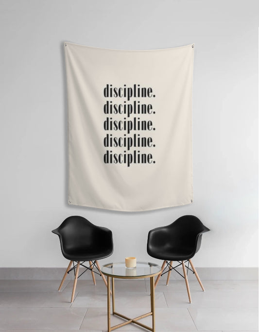 Discipline Typography Tapestry — Minimal Motivational Wall Hanging - amhype