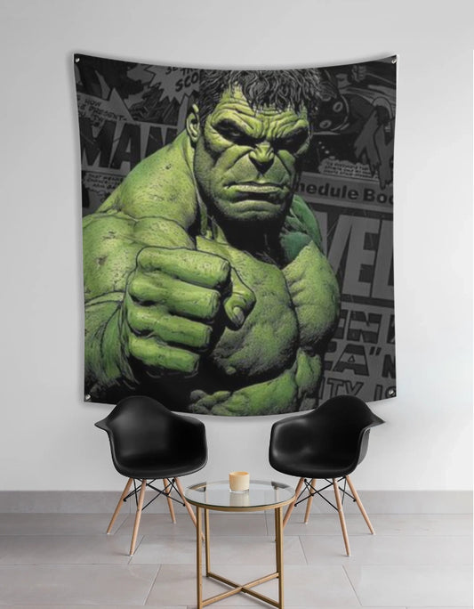 Hulk Wall Tapestry – Powerful Marvel Superhero Art by AmHype - amhype