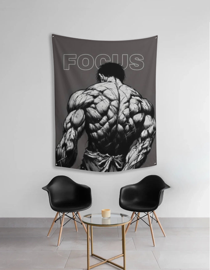 Focus Tapestry – Motivational Cartoon Aesthetic Wall Art by AmHype - amhype