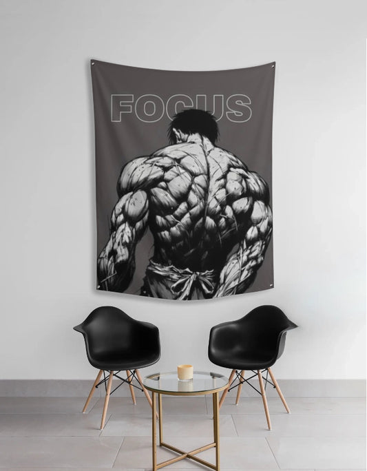 Focus Tapestry – Motivational Cartoon Aesthetic Wall Art by AmHype - amhype