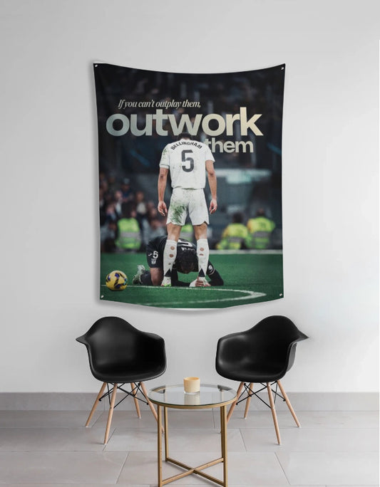 If You Can’t Outplay Them, Outwork Them Tapestry – Motivational Wall Hanging - amhype