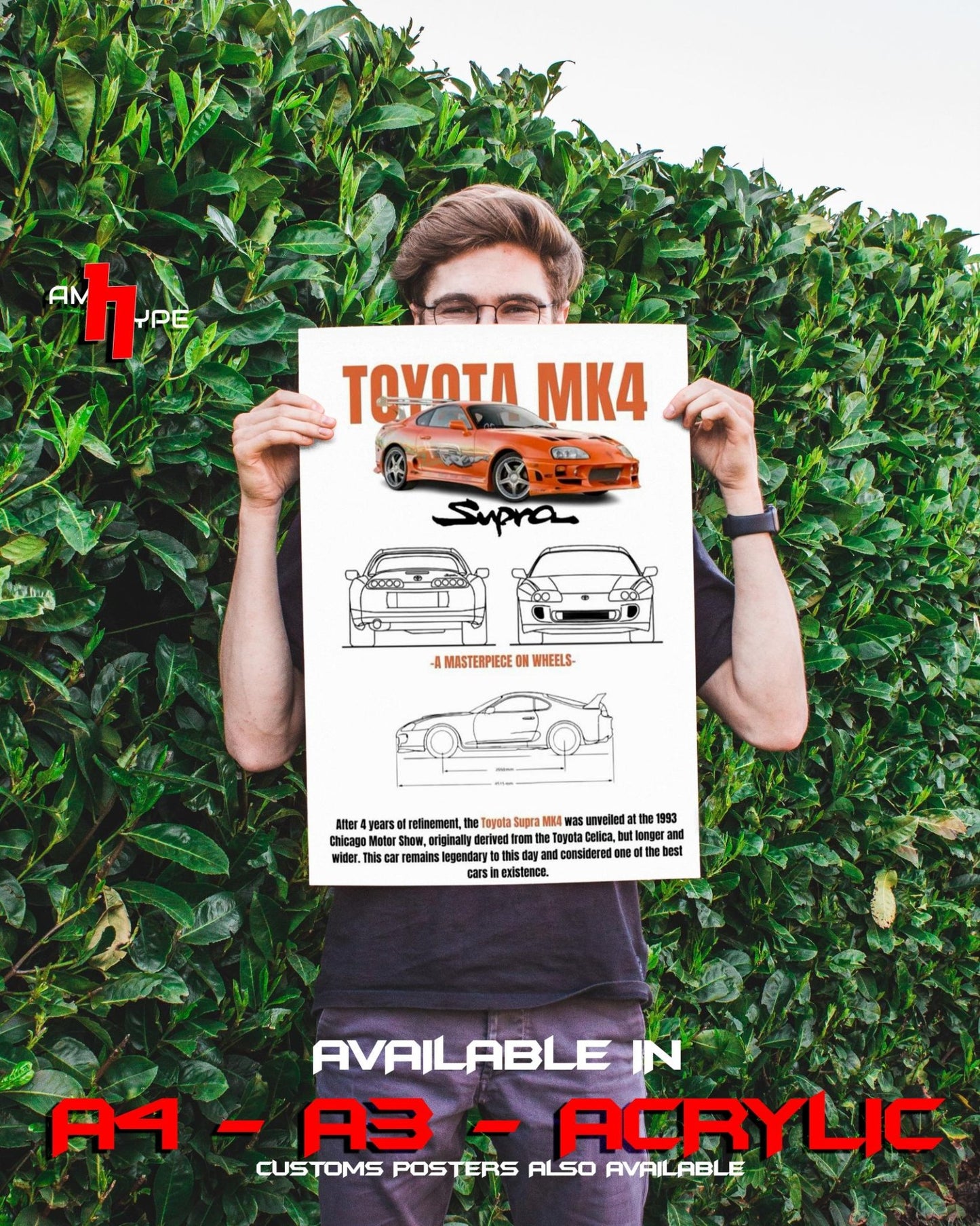 Exotic Car Posters | Wall Posters | A3 | A4 | Acrylic - amhype