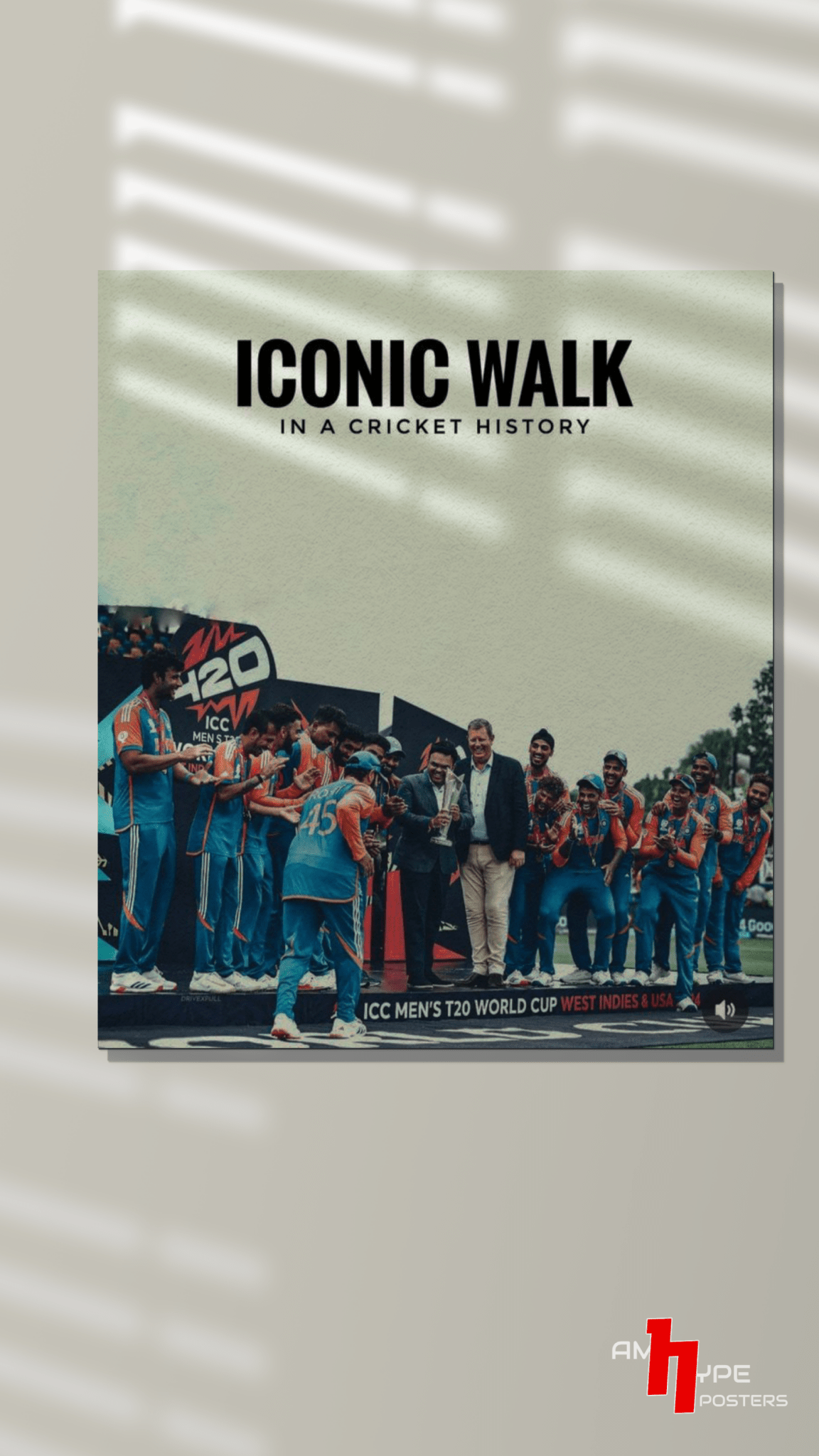 indian Team Iconic Picture | Cricket | Wall Posters | A3 | A4 | Metal - amhype