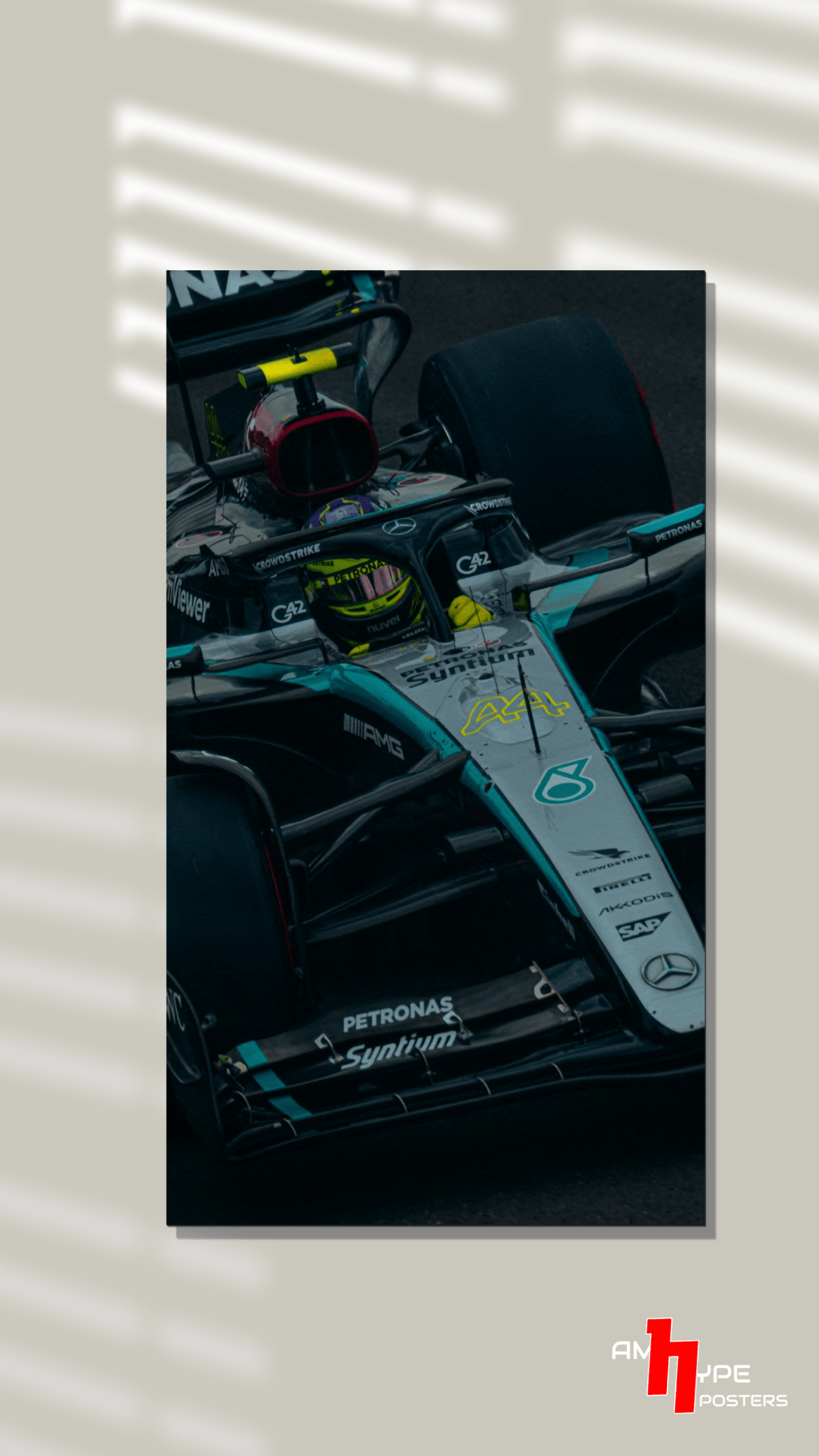 Mercedes | F1 | Sir Lewis hamilton | George Russell | Wall Posters | A3 | A4 | Metal - amhype