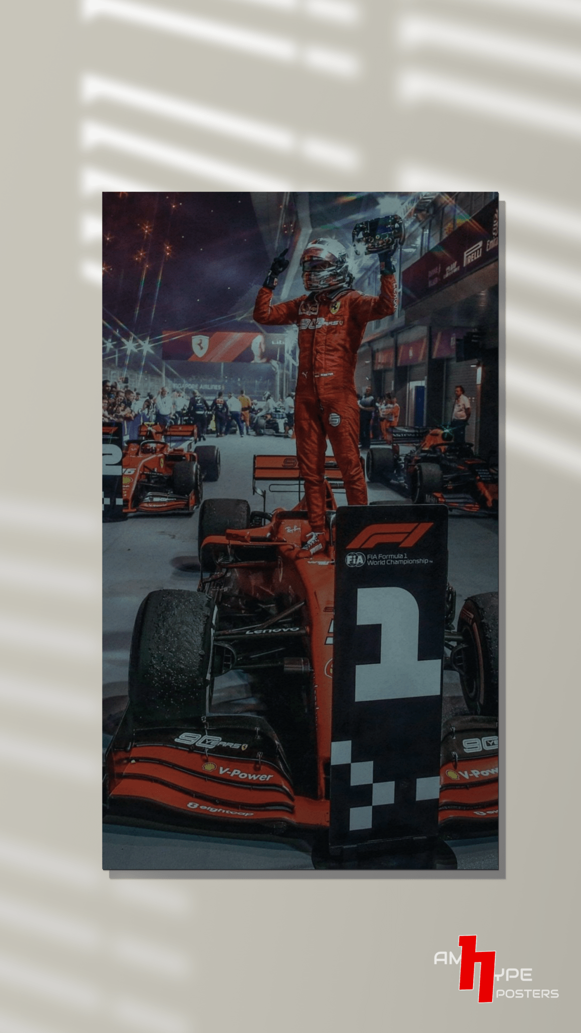 Sebastian Vettel | The Inspector Seb | F1 | Ferrari | Wall Posters | A3 | A4 | Metal - amhype