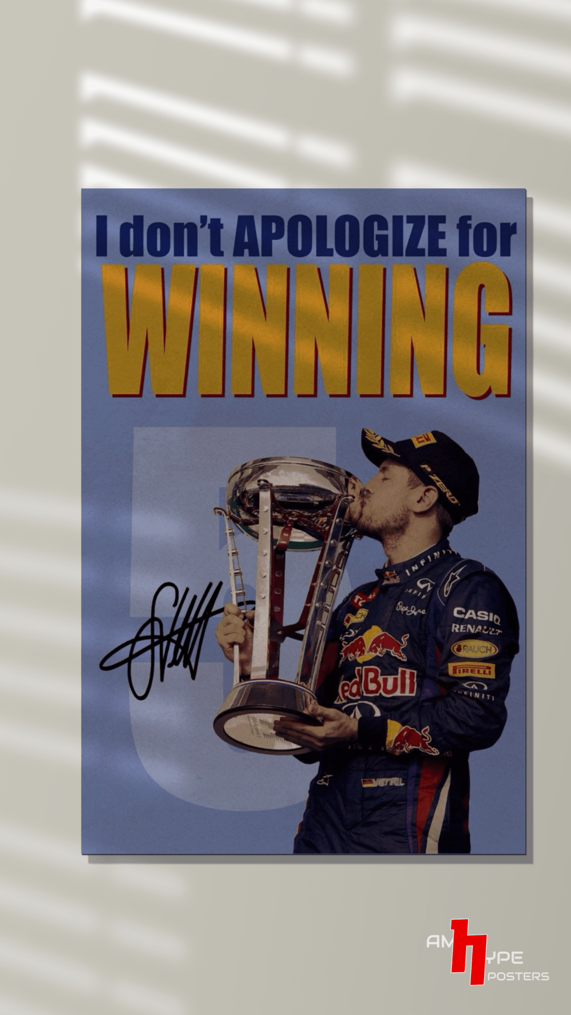 Sebastian Vettel | The Inspector Seb | F1 | Redbull | Wall Posters | A3 | A4 | Metal - amhype