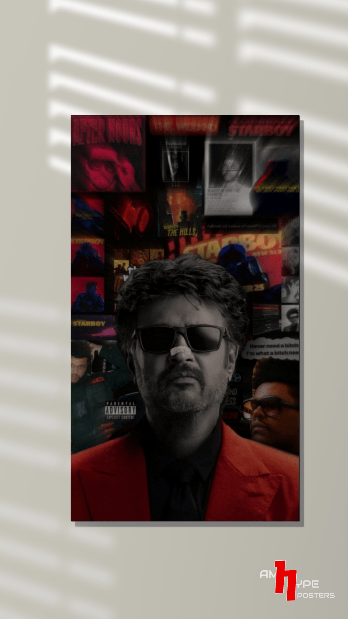 A4 Superstar Rajinikanth X Weeknd Movies Wall Posters A3 A4 Metal
