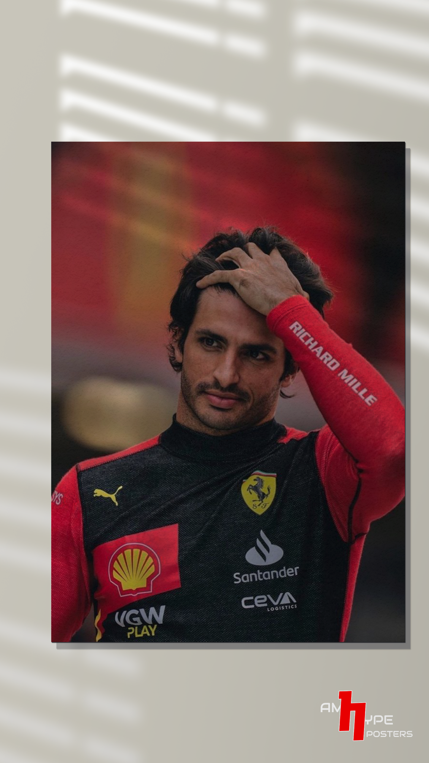 Carlos sainz | Smooth Operator | F1 | Ferrari | Wall Posters | A3 | A4 | Metal