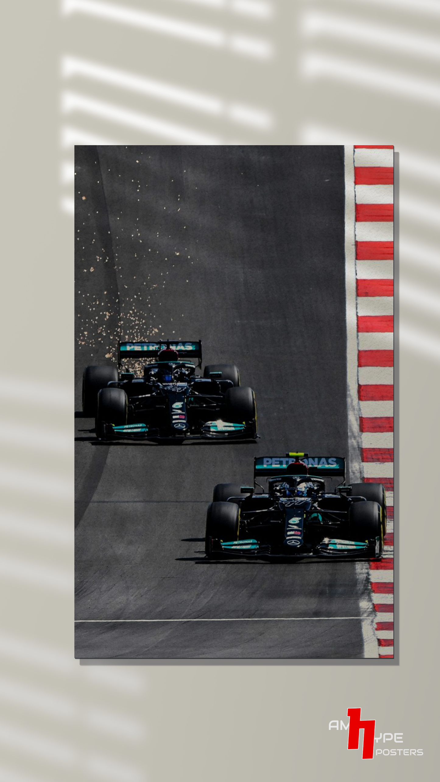 Mercedes | F1 | Sir Lewis hamilton | Valtteri Bottas | Wall Posters | A3 | A4 | Metal