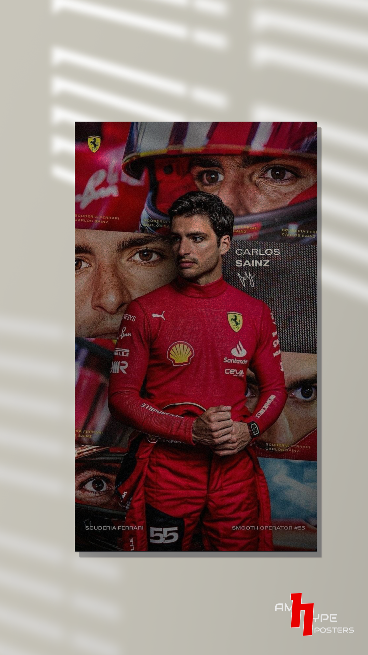 Carlos sainz | Smooth Operator | F1 | Ferrari | Wall Posters | A3 | A4 | Metal