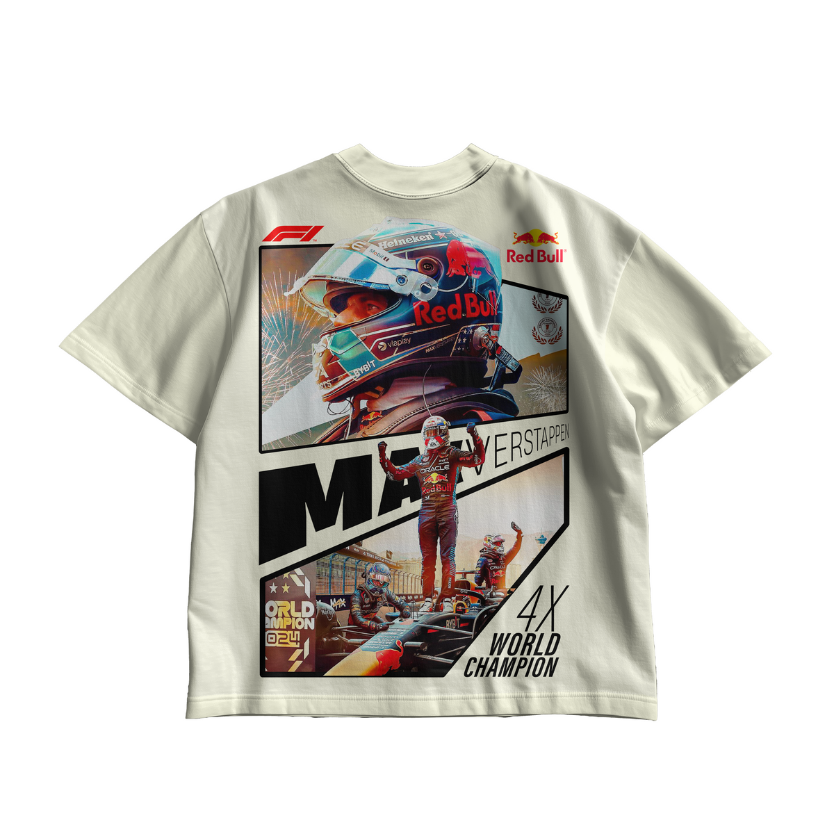 Max Verstappen 4X World Champion Oversized Tee