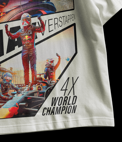 Max Verstappen 4X World Champion Oversized Tee