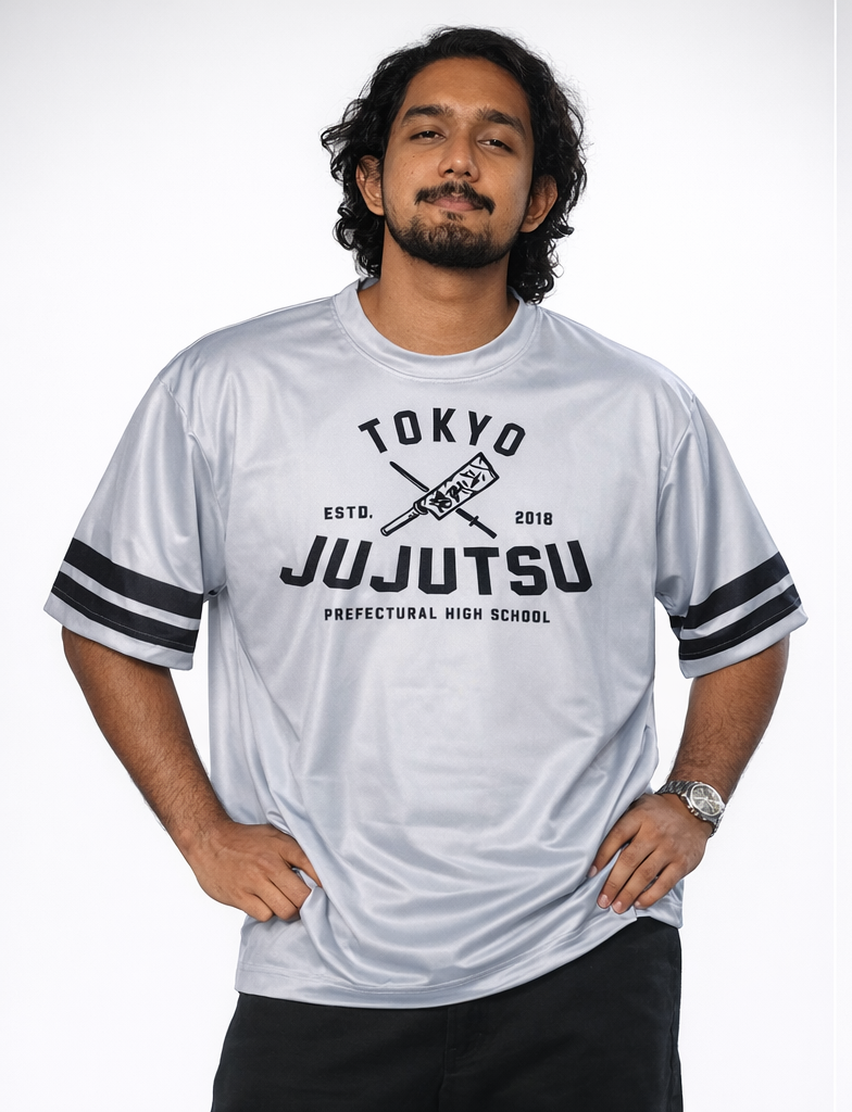 Jujutsu Kaisen Heavenly Restriction Jersey – Oversized Fit | 240 GSM Micro-Knitted Polyester