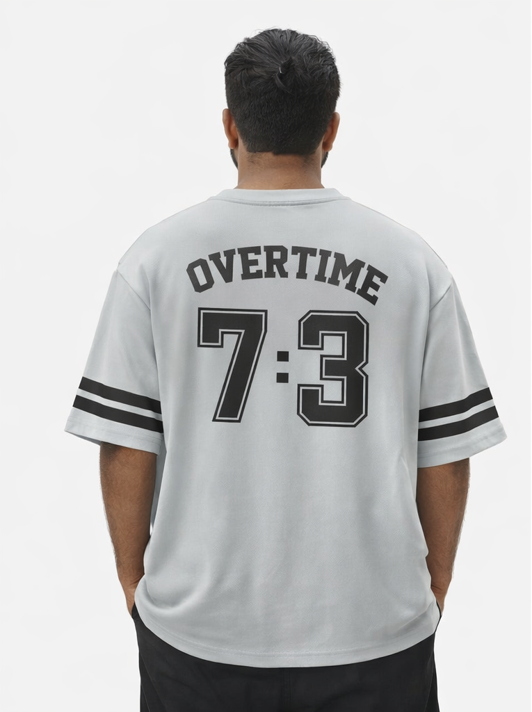 Jujutsu Kaisen Oversized Jersey – Overtime 7:3 Edition | 240 GSM Micro-Knitted Polyester