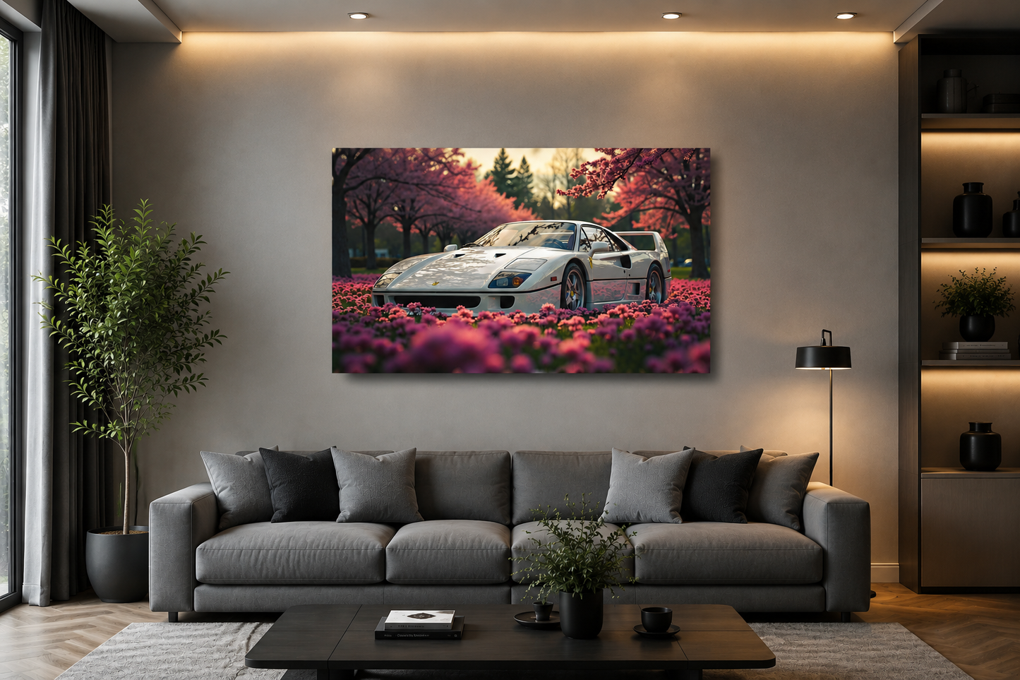 Ferrari F40 Cherry Blossom Canvas Wall Art | amhype