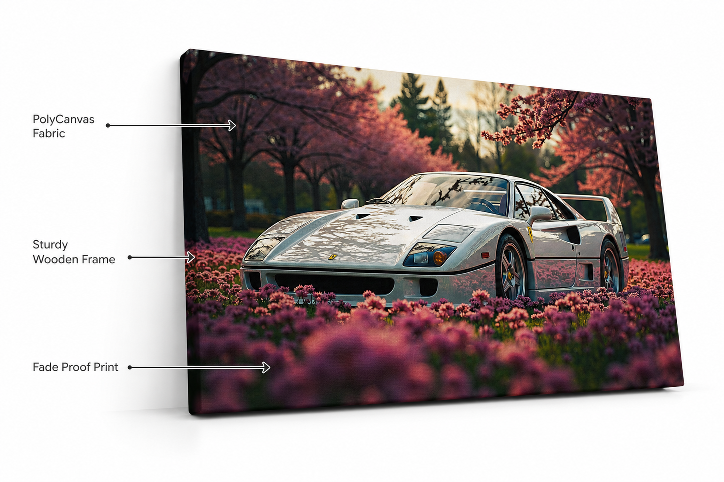 Ferrari F40 Cherry Blossom Canvas Wall Art | amhype