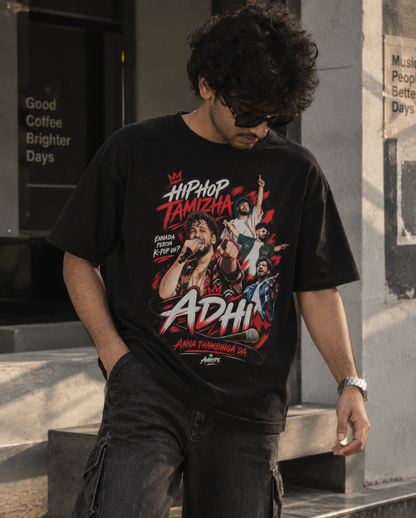 Hip Hop Tamizha Adhi Anna Thambinga Da Fan Tee | Oversized T-Shirt by AmHype