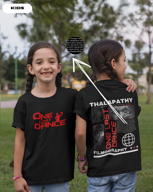 Vijay Filmography Kids T-Shirt | One Last Dance Farewell