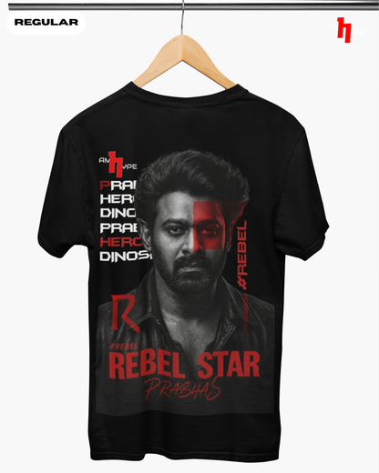 Rebel Star Prabhas Dinosaur Graphic T-Shirt | Unisex Regular Fit