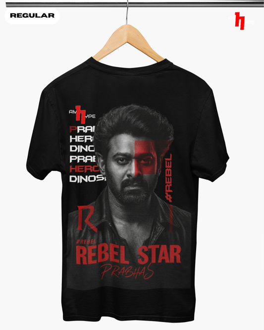 Rebel Star Prabhas Dinosaur Graphic T-Shirt | Unisex Regular Fit