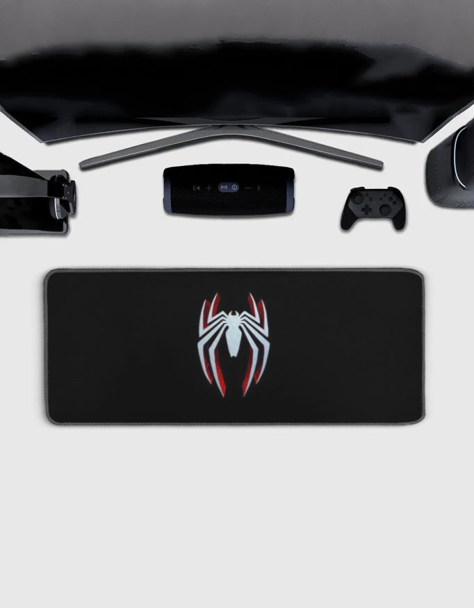 Spider-Man web logo gaming pad desk mat — Marvel superhero print by amhype