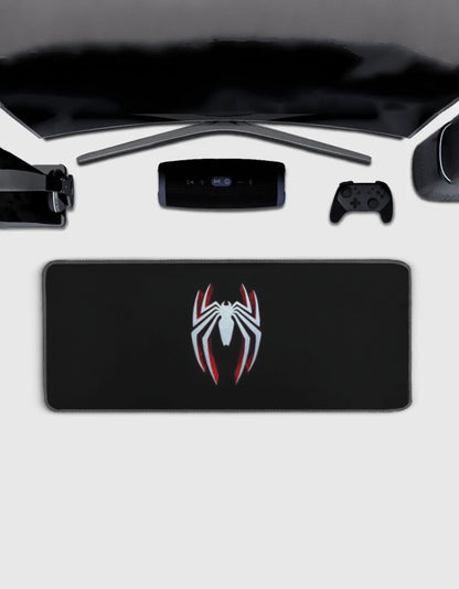 Spider-Man web logo gaming pad desk mat — Marvel superhero print by amhype