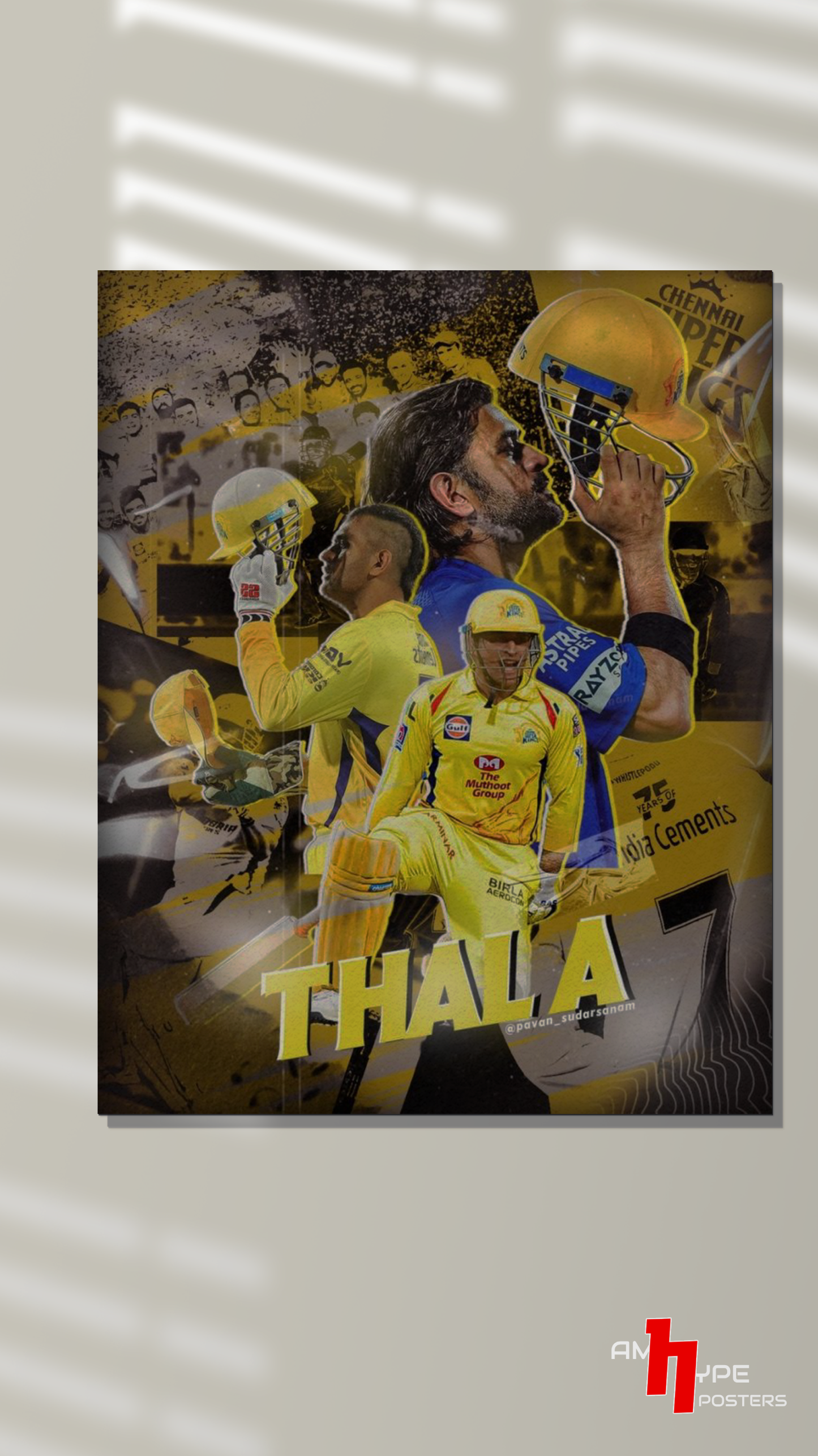 Thala M S Dhoni | Cricket | Wall Posters | A3 | A4 | Metal