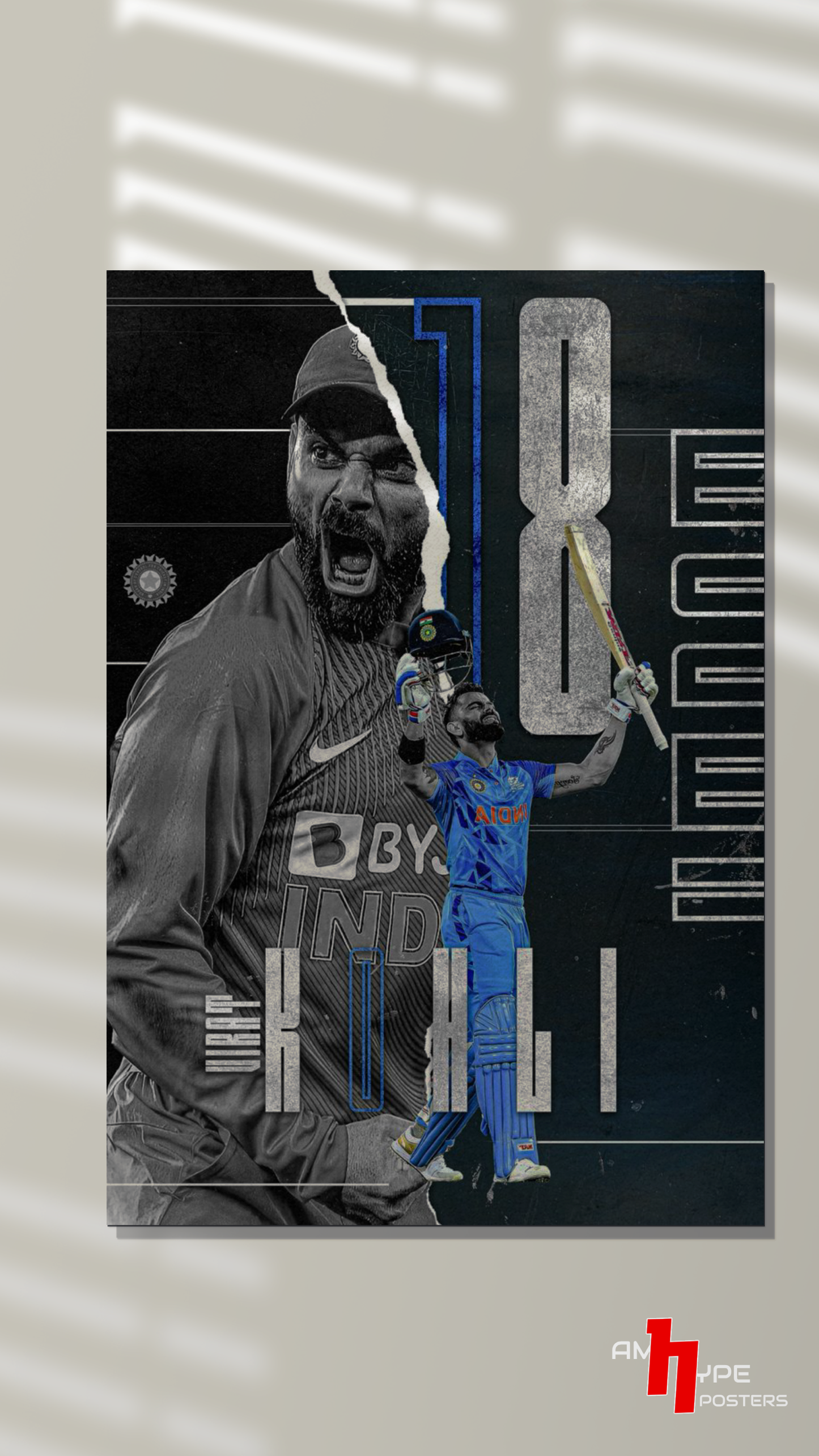 King Kohli | Cricket | Wall Posters | A3 | A4 | Metal