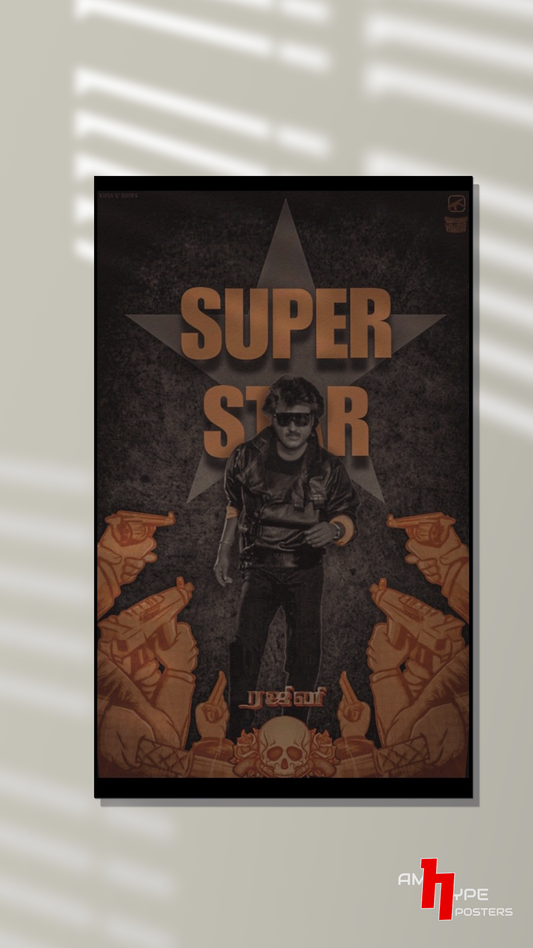 Super Star Rajinikath | Movies | Wall Posters | A3 | A4 | Metal