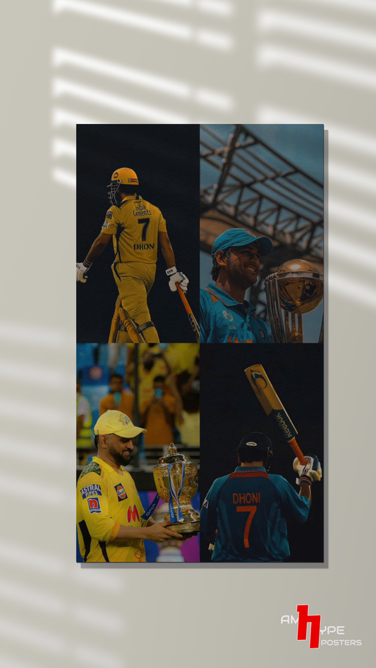 Thala M S Dhoni | Cricket | Wall Posters | A3 | A4 | Metal