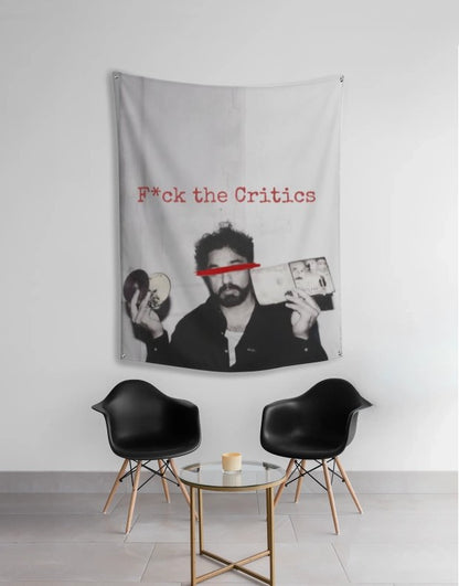 Kamal Haasan ‘Forget the Critics’ Statement Tapestry – Premium Wall Hanging for Fans & Bold Décor - amhype