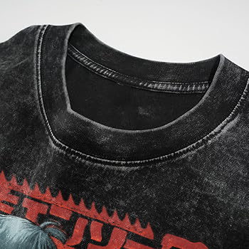 Chainsaw Man Acid-Wash Tee — Denji & Makima Front Print (Unisex Oversized)