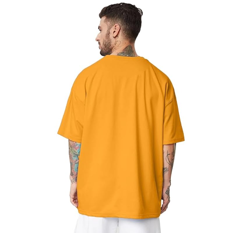 Amhype Men Half Sleeve Oversized Tshirt, Round Neck Longline Drop Shoulder, Colorful Printed Regular Fit T - Shirt - amhype