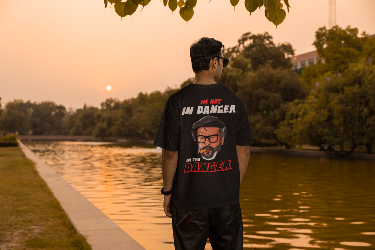 Im Not In Danger Im The Danger Rajinikanth Oversized T-Shirt | One Name One Sun by AmHype