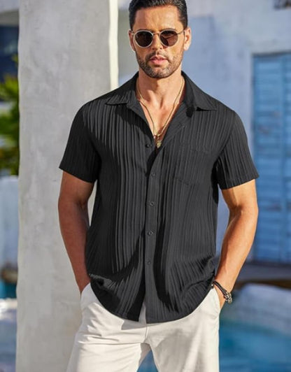 Black Popcorn Half Sleeves Shirt for Men (SIZE-M,L,XL)