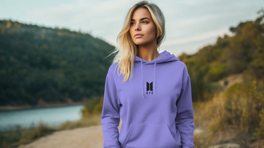 BTS Womens Lavender Hoodie | BTS | OverSized | T-shirt | Unisex | GenZ - amhype