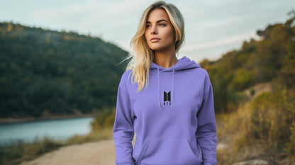 BTS Womens Lavender Hoodie | BTS | OverSized | T-shirt | Unisex | GenZ - amhype